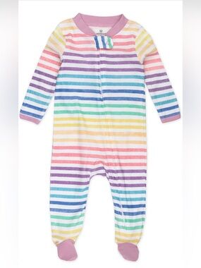 HonestBaby 100% ORGANIC Footed Pajamas One-Piece Sleeper PJs Baby Girls
